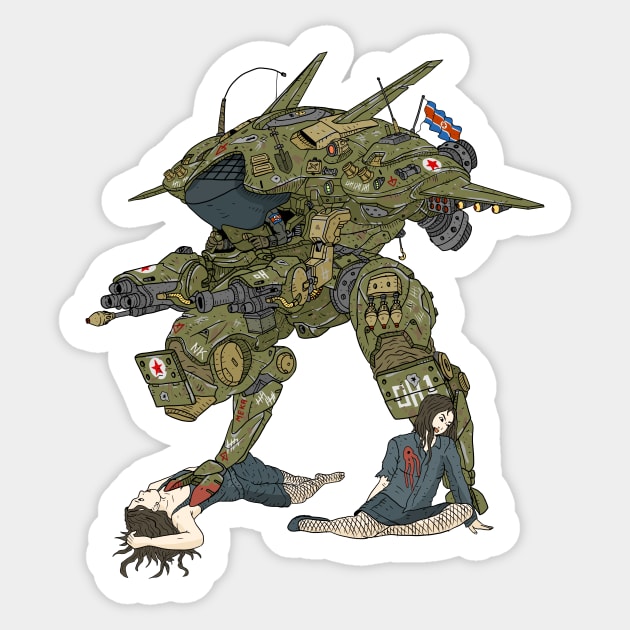 a north korean mecha. Sticker by JJadx